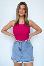Fuchsia / S Carmelia Ribbed Tank Bodysuit - FINAL SALE - Madison and Mallory