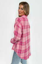 Carolyn Brushed Plaid Button-Up Top - FINAL SALE - Madison and Mallory