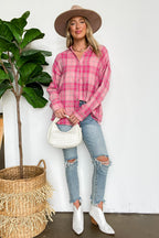Carolyn Brushed Plaid Button-Up Top - FINAL SALE - Madison and Mallory