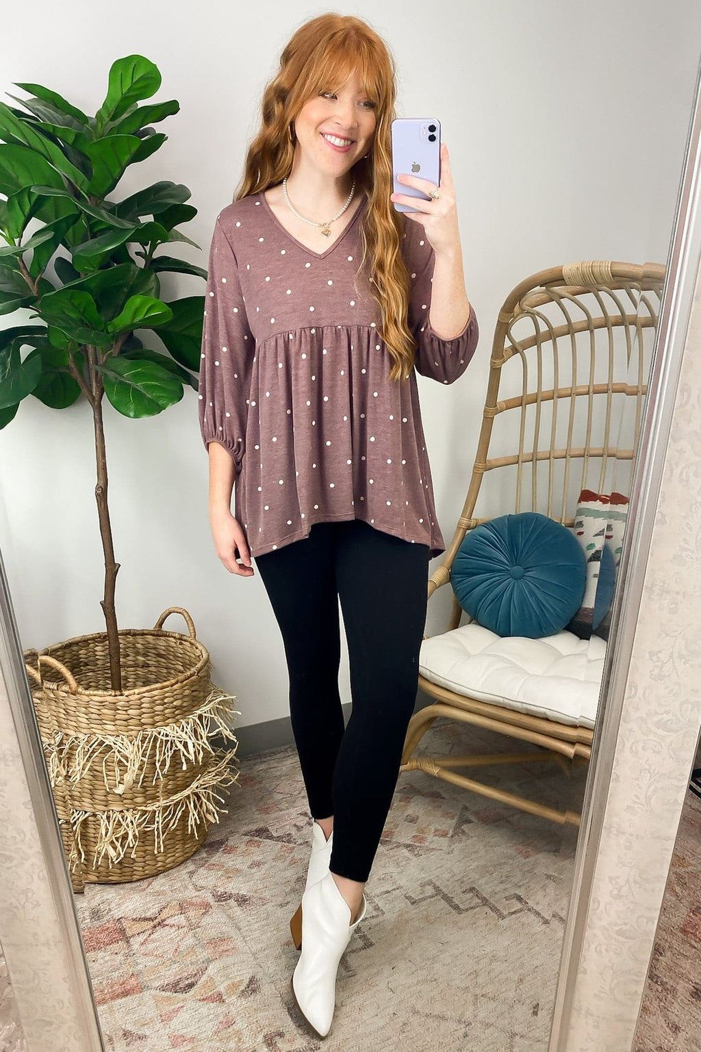  Caryyn Polka Dot Peplum Top - FINAL SALE - Madison and Mallory