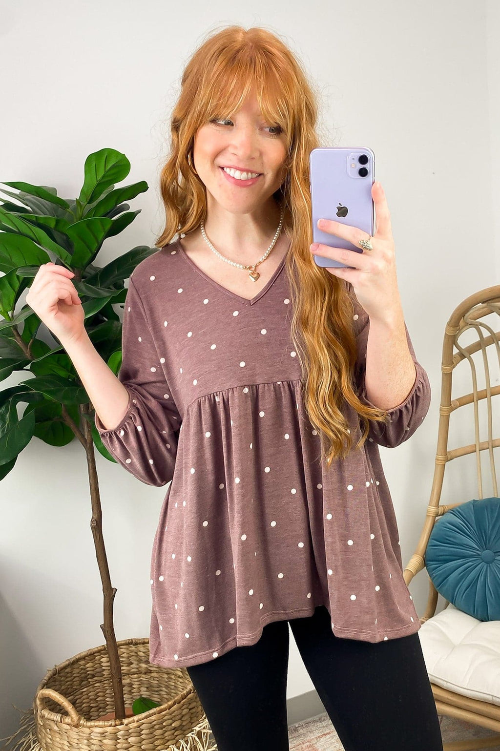  Caryyn Polka Dot Peplum Top - FINAL SALE - Madison and Mallory