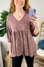  Caryyn Polka Dot Peplum Top - FINAL SALE - Madison and Mallory