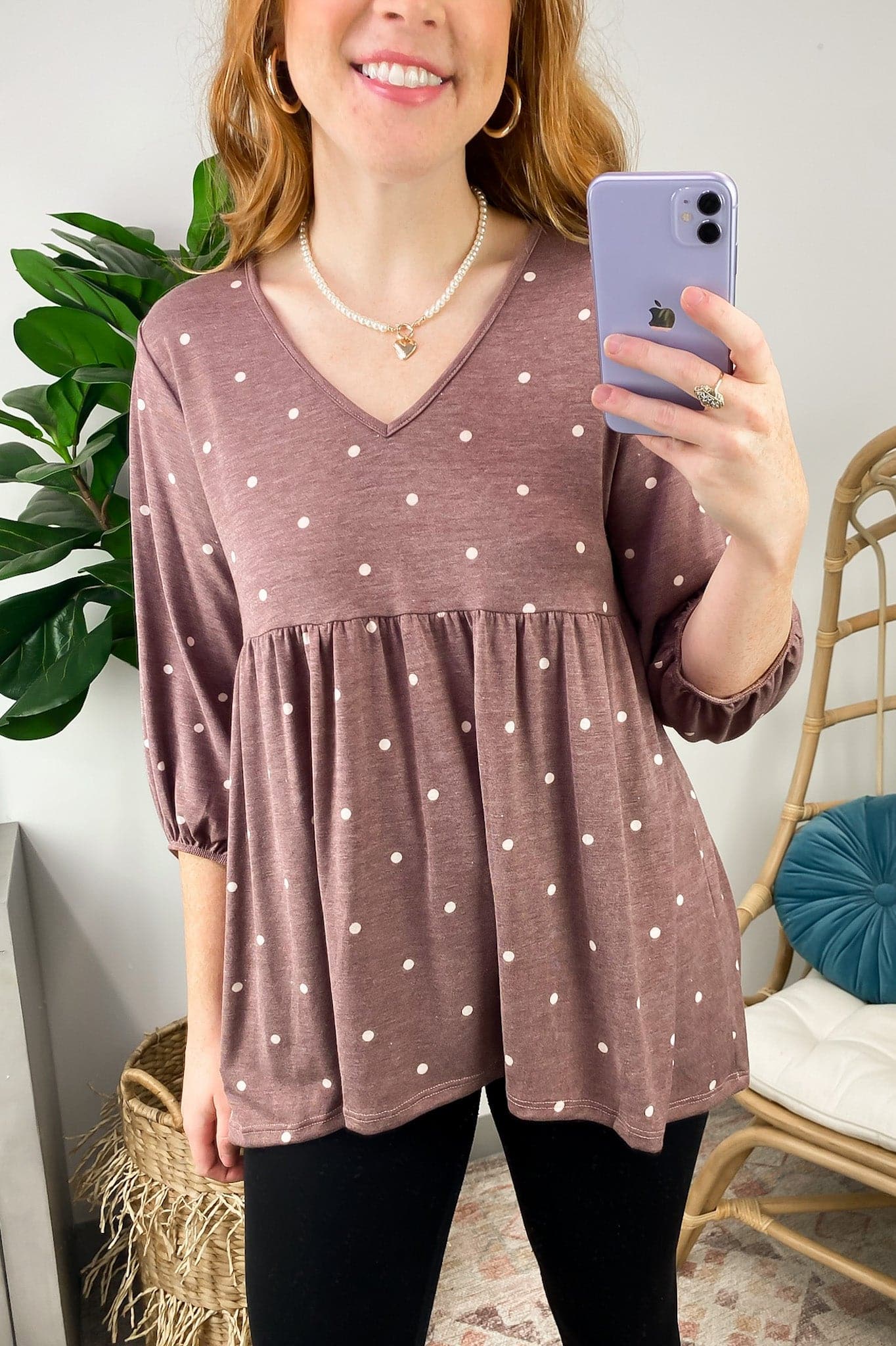  Caryyn Polka Dot Peplum Top - FINAL SALE - Madison and Mallory