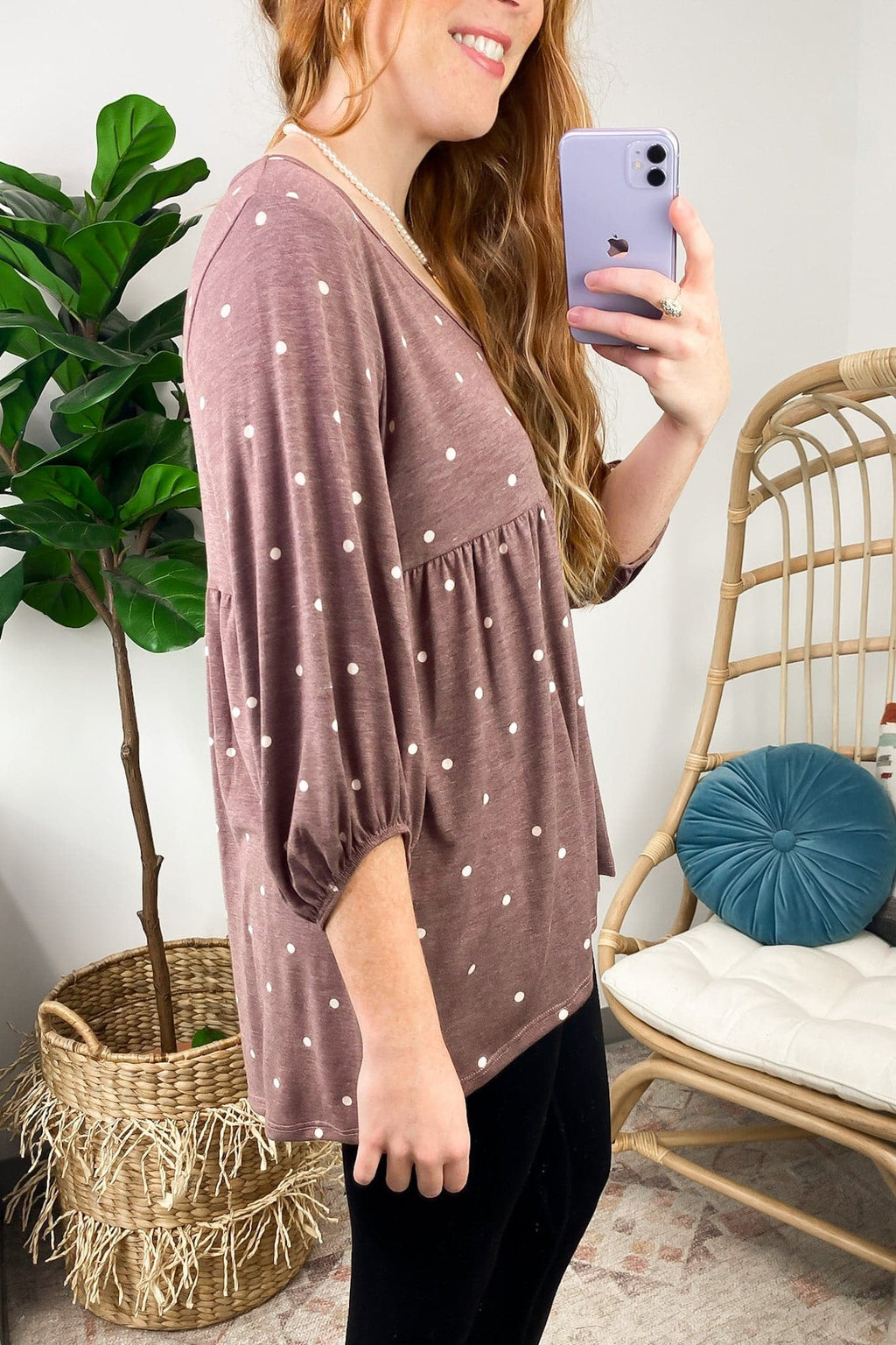  Caryyn Polka Dot Peplum Top - FINAL SALE - Madison and Mallory