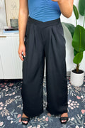 Black / S Casdyn High Waist Wide Leg Pants - FINAL SALE - Madison and Mallory