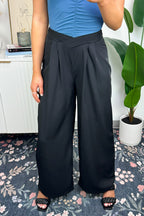 Black / S Casdyn High Waist Wide Leg Pants - FINAL SALE - Madison and Mallory