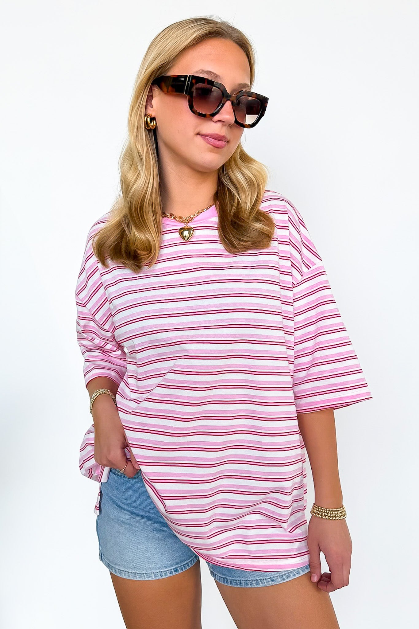 Casual Charm Relaxed Fit Striped Top - Madison and Mallory