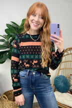  Casual Coziness Print Knit Top - FINAL SALE - Madison and Mallory