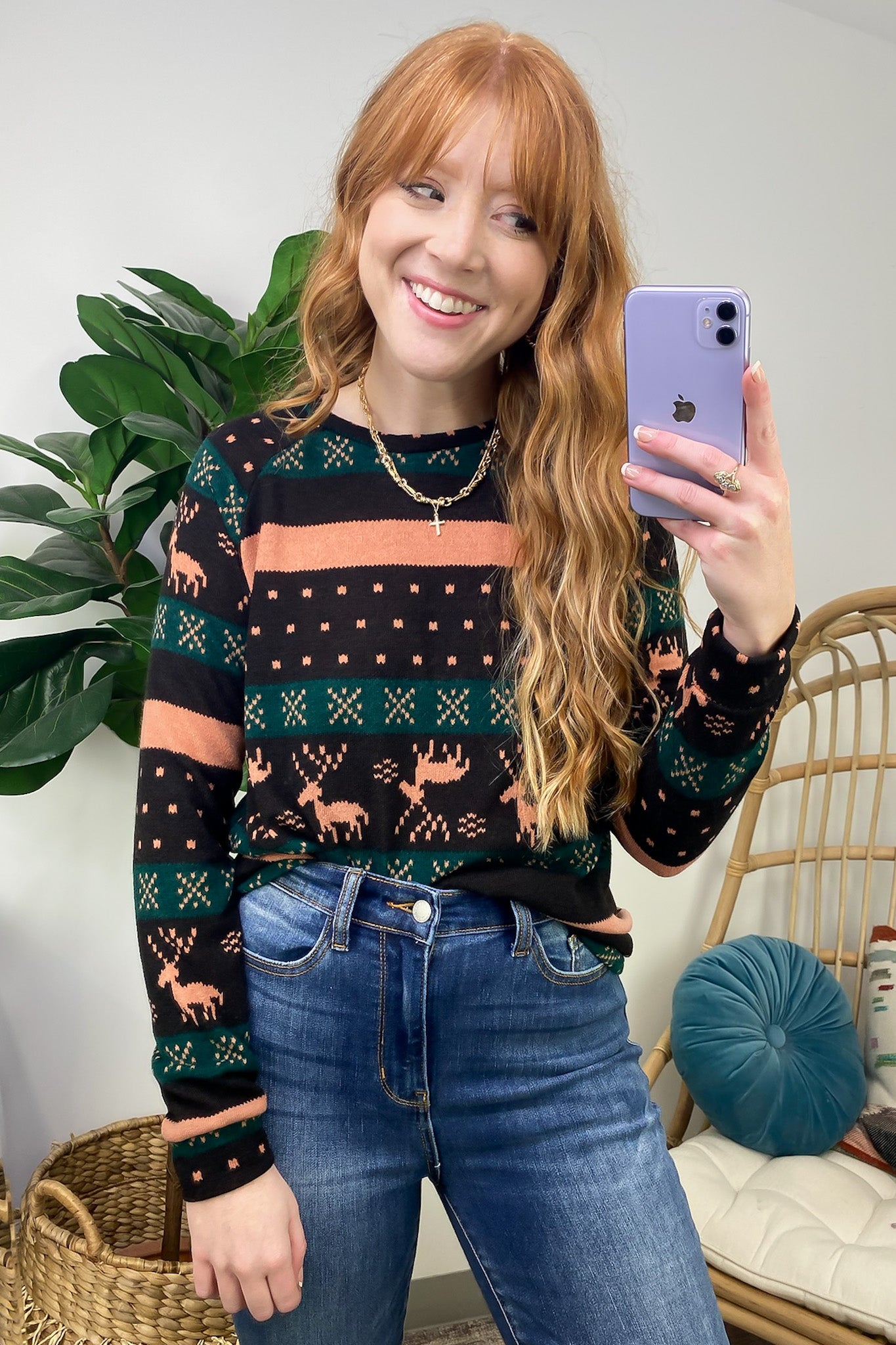  Casual Coziness Print Knit Top - FINAL SALE - Madison and Mallory