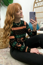  Casual Coziness Print Knit Top - FINAL SALE - Madison and Mallory