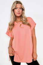 Salmon / SM Casual Favorite Side Slit Tunic Top - FINAL SALE - Madison and Mallory