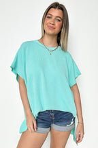 Sapphire / SM Casual Favorite Side Slit Tunic Top - FINAL SALE - Madison and Mallory