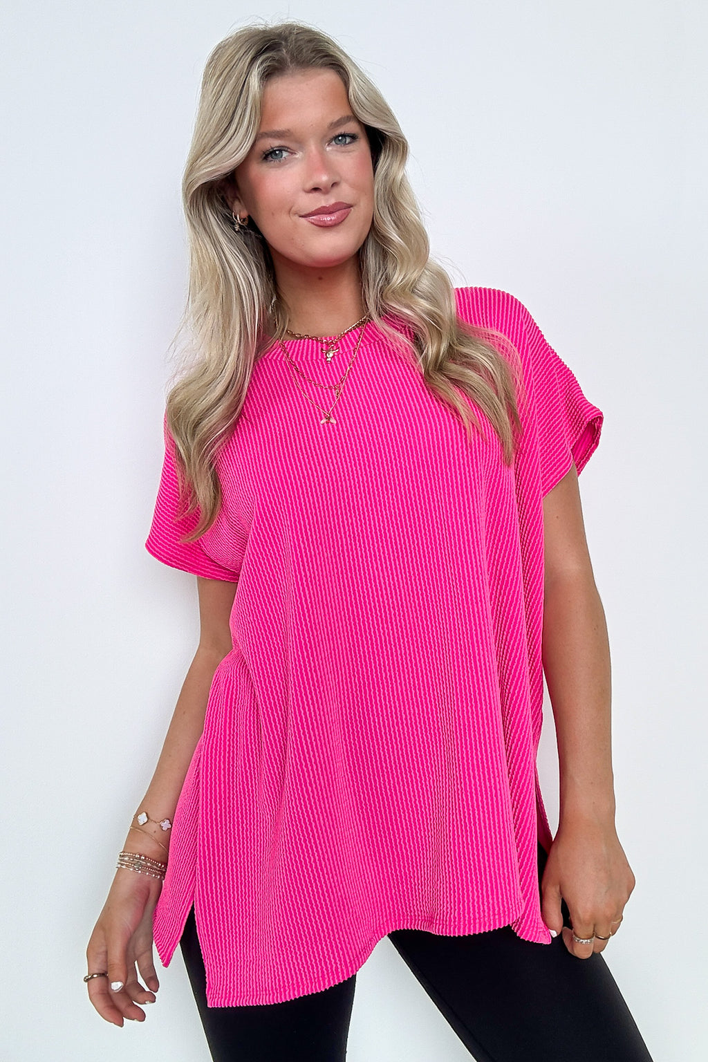  Casual Favorite Short Sleeve Side Slit Tunic Top - BACK IN STOCK - Madison and Mallory