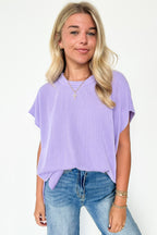 Lilac / SM Casual Favorite Side Slit Tunic Top - FINAL SALE - Madison and Mallory