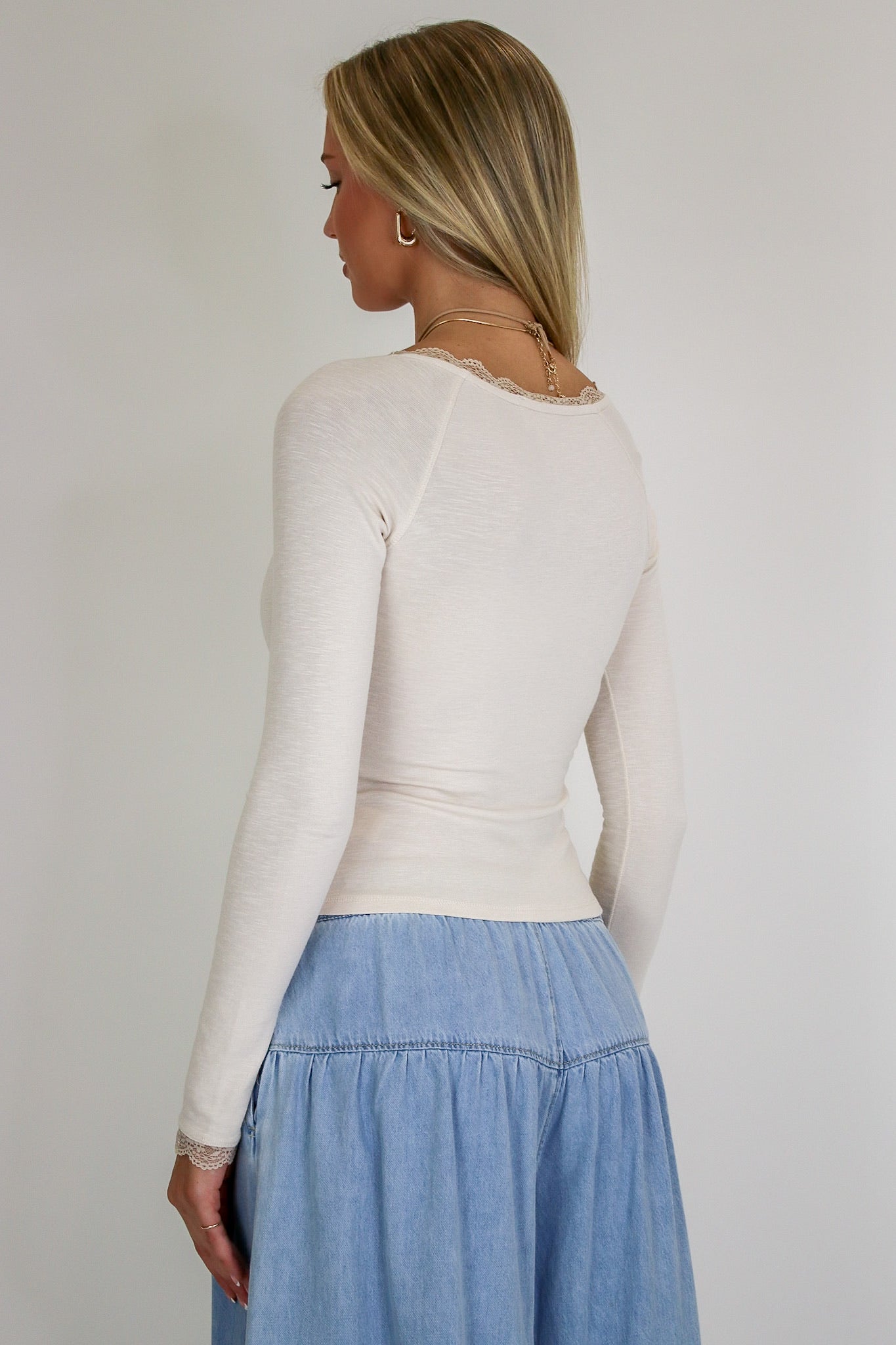 Casual Charm Lace Detail Raglan Top - Madison and Mallory