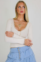 Casual Charm Lace Detail Raglan Top - Madison and Mallory