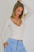 Ivory / S Casual Charm Lace Detail Raglan Top - Madison and Mallory