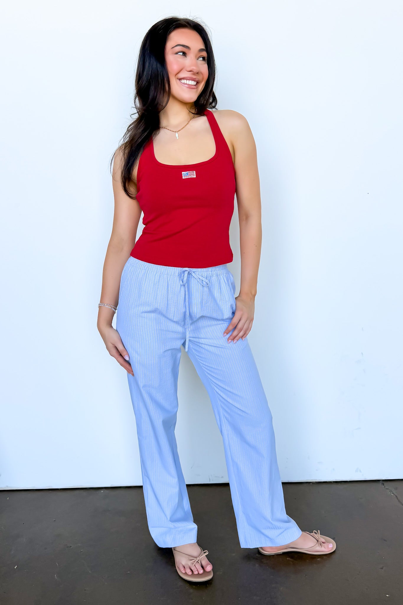 Casual Chic Striped Drawstring Pants - Madison and Mallory