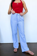 Light Blue / XS Casual Chic Striped Drawstring Pants - Madison and Mallory