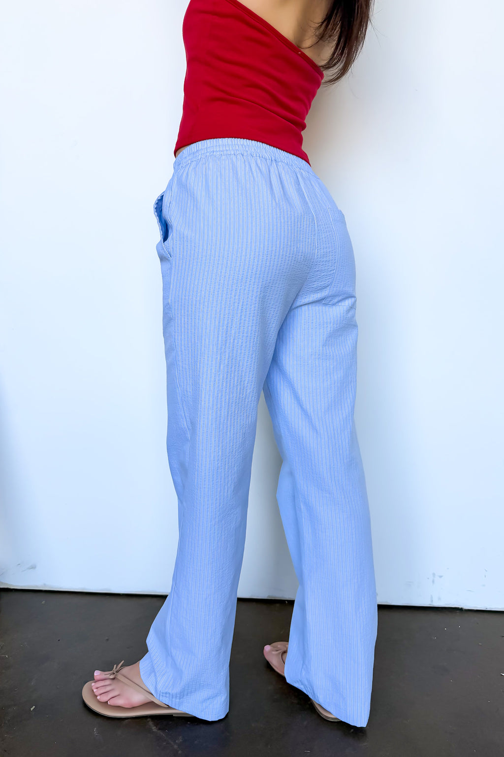 Casual Chic Striped Drawstring Pants - Madison and Mallory
