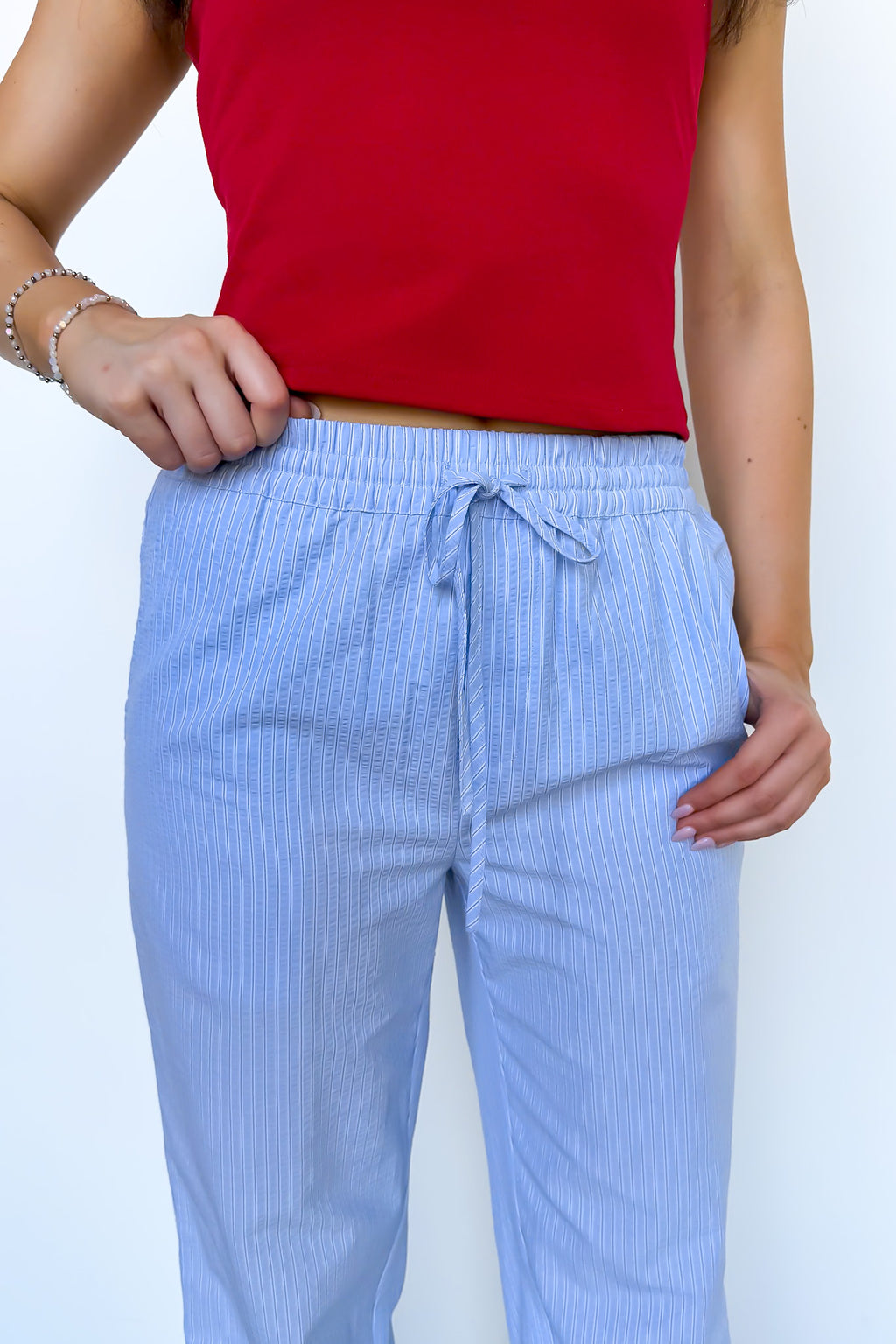 Casual Chic Striped Drawstring Pants - Madison and Mallory