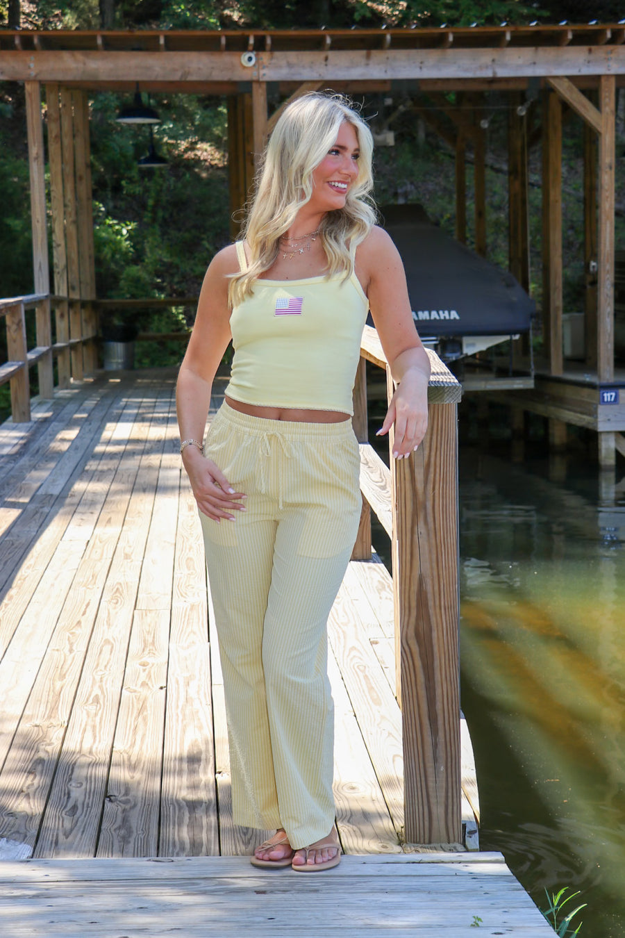Casual Chic Striped Drawstring Pants