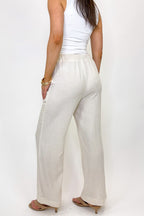 Casual Comfort Drawstring Linen Blend Pants - Madison and Mallory