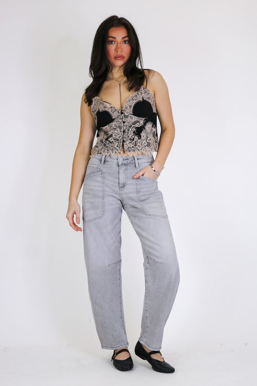Casual Form Pocket Barrel Leg Jeans - Madison and Mallory