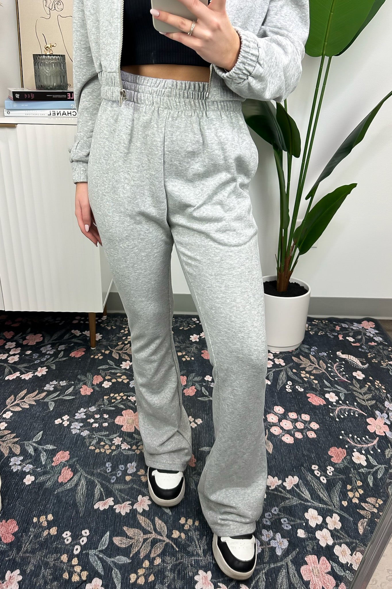 Heather Gray / S Catie Flare Leg Elastic Waist Lounge Pants - FINAL SALE - Madison and Mallory