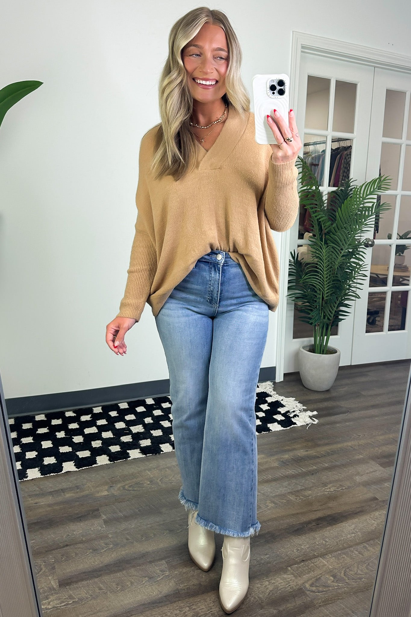 Cayden Oversized V-Neck Sweater - FINAL SALE - Madison and Mallory