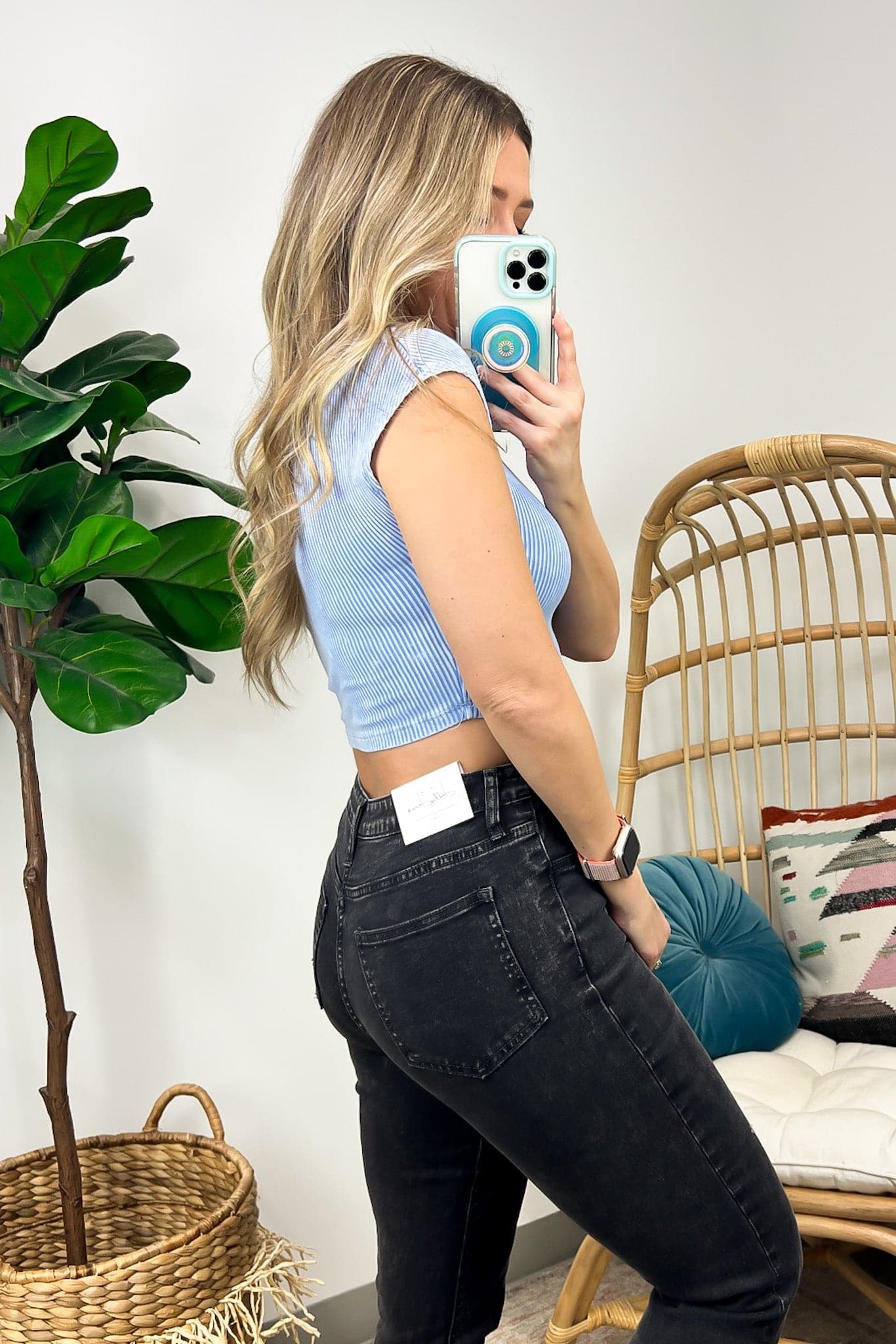  Caylie Vintage Mineral Wash Crop Top - FINAL SALE - Madison and Mallory