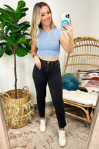  Caylie Vintage Mineral Wash Crop Top - FINAL SALE - Madison and Mallory