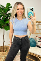  Caylie Vintage Mineral Wash Crop Top - FINAL SALE - Madison and Mallory