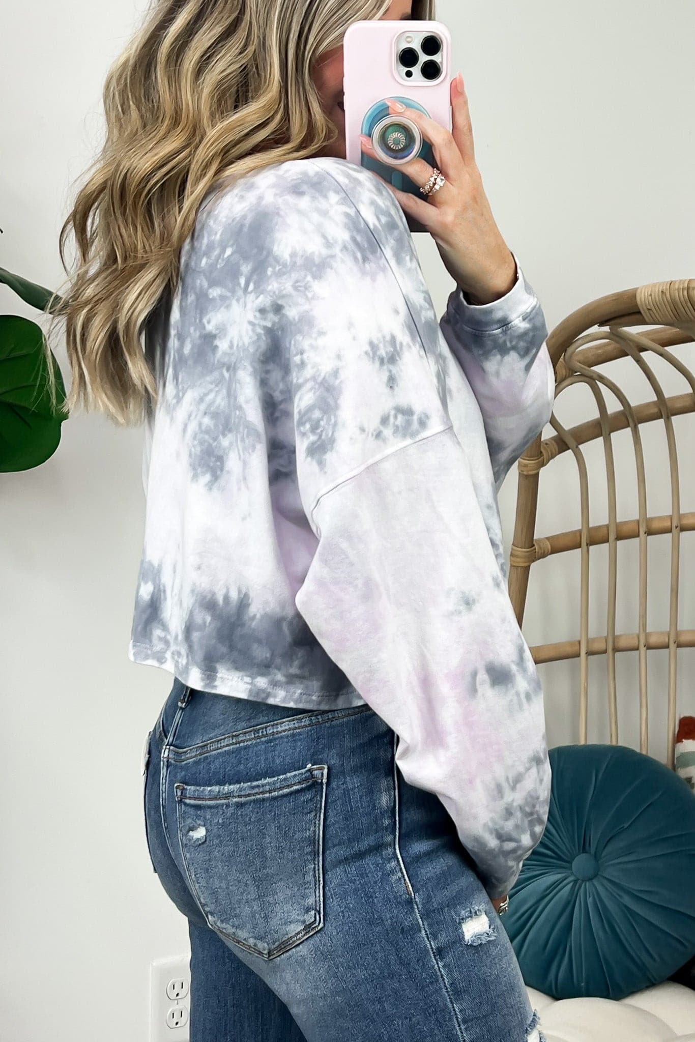  Cazzie Tie Dye Cropped Pullover - FINAL SALE - Madison and Mallory