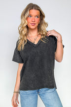 Cecily V-Neck Short Sleeve Top - BACK IN STOCK - Madison and Mallory