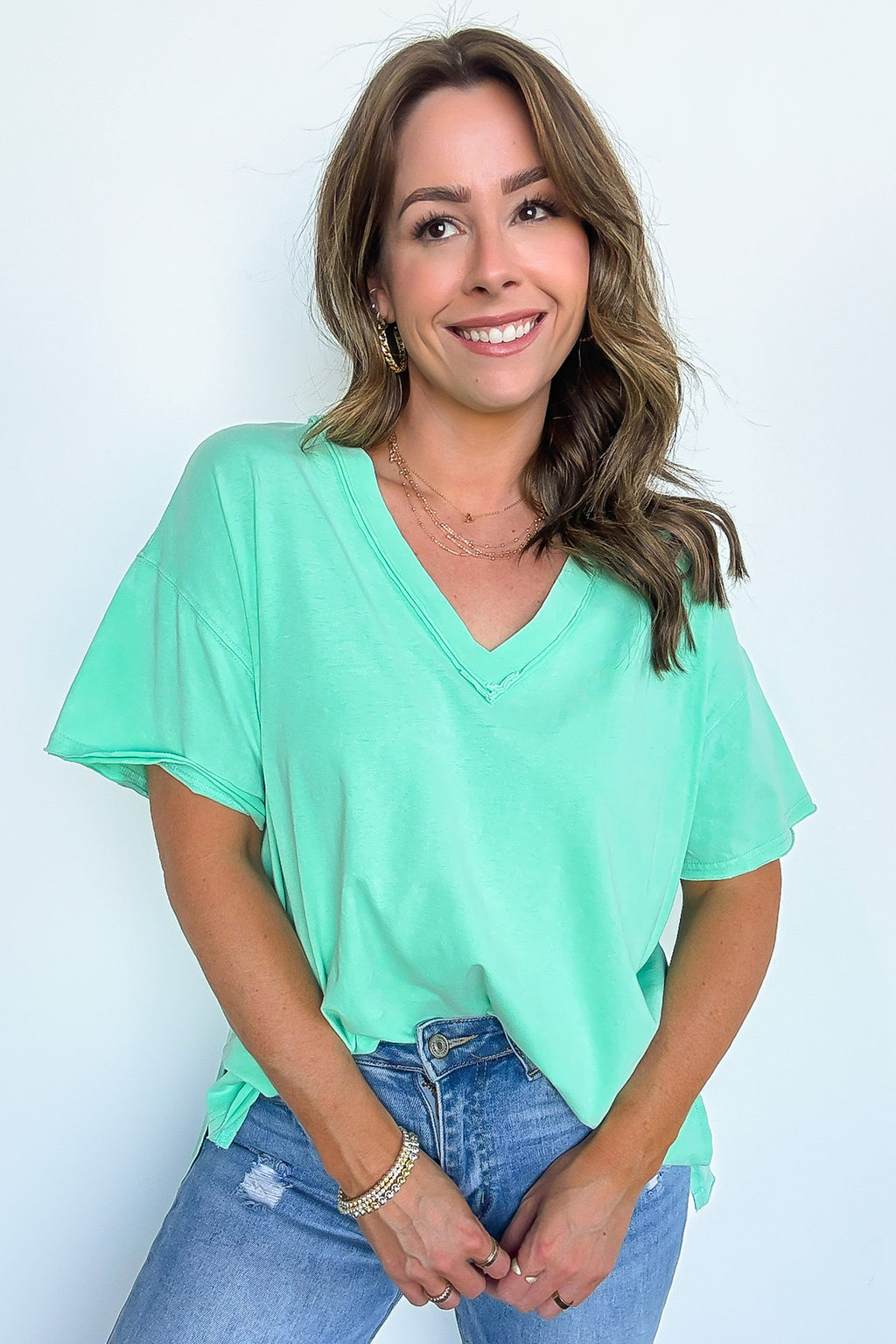 Cecily V-Neck Short Sleeve Top - BACK IN STOCK - Madison and Mallory