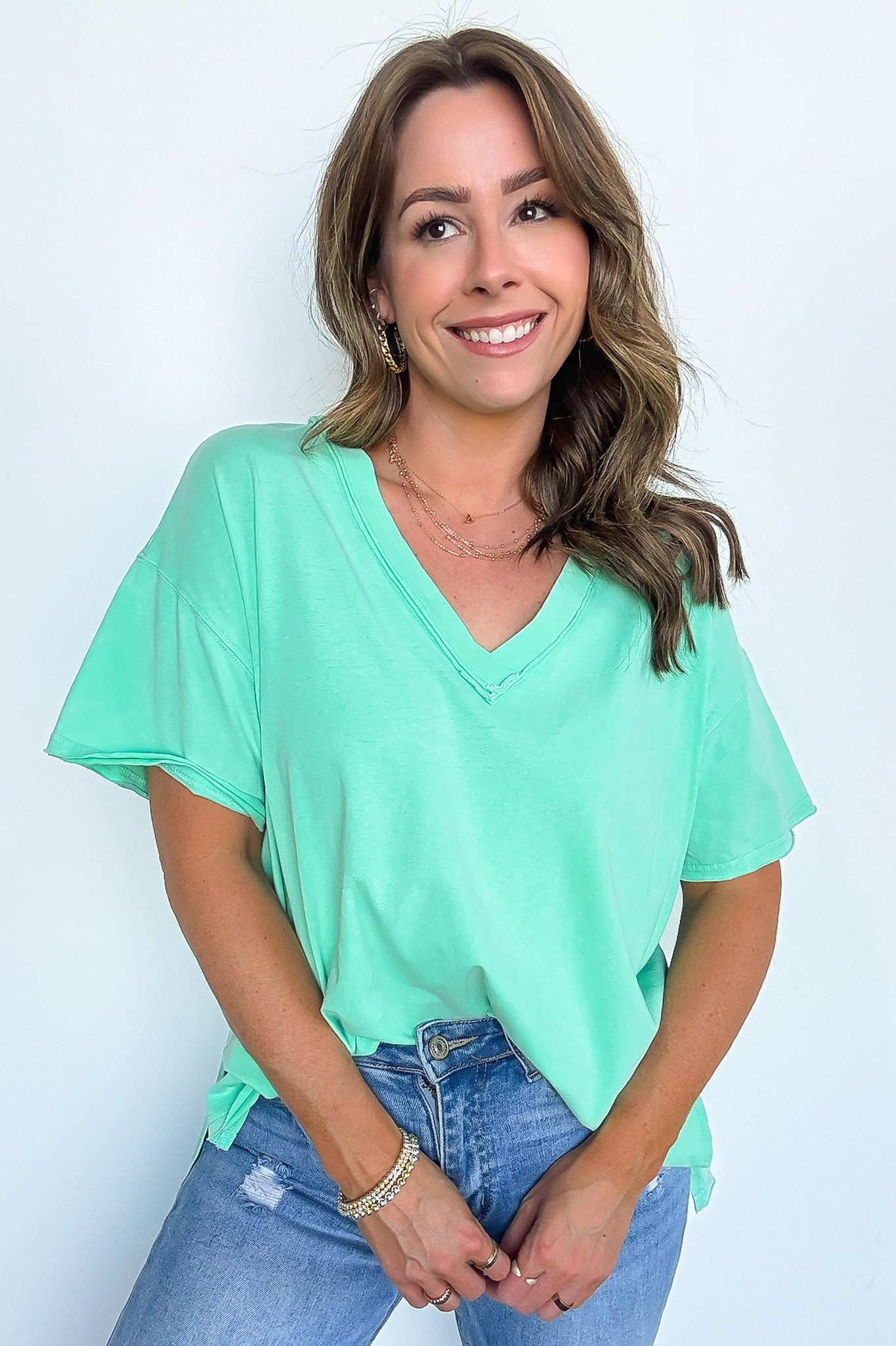 Cecily V-Neck Short Sleeve Top - Madison and Mallory