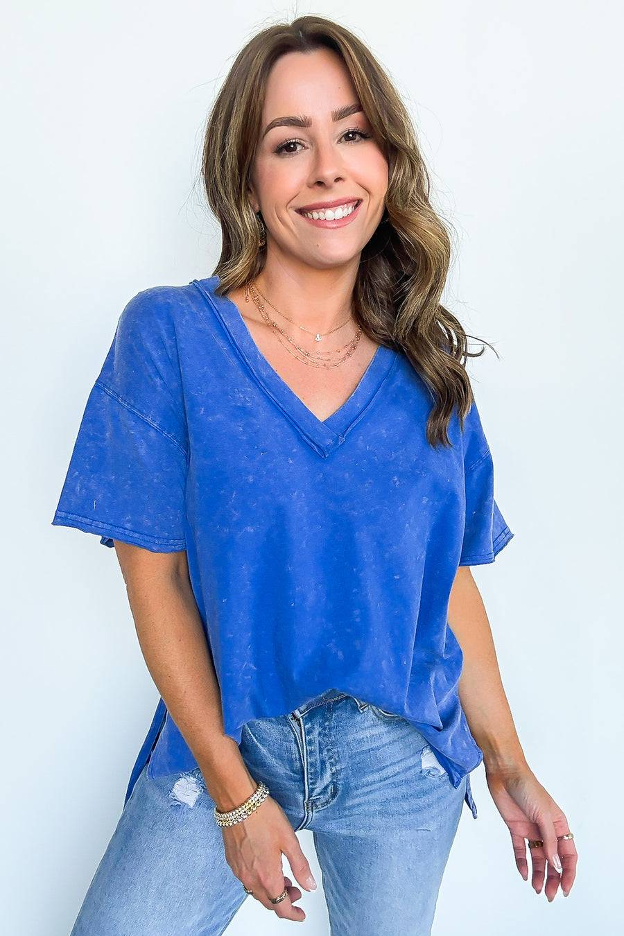 Cecily V-Neck Short Sleeve Top - Madison and Mallory