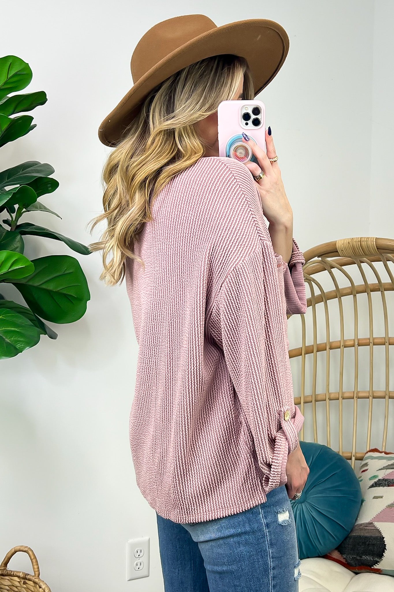  Celiana Ribbed Knit Pocket Top - FINAL SALE - Madison and Mallory