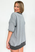 Cerise Striped Relaxed Fit Top - BACK IN STOCK - Madison and Mallory