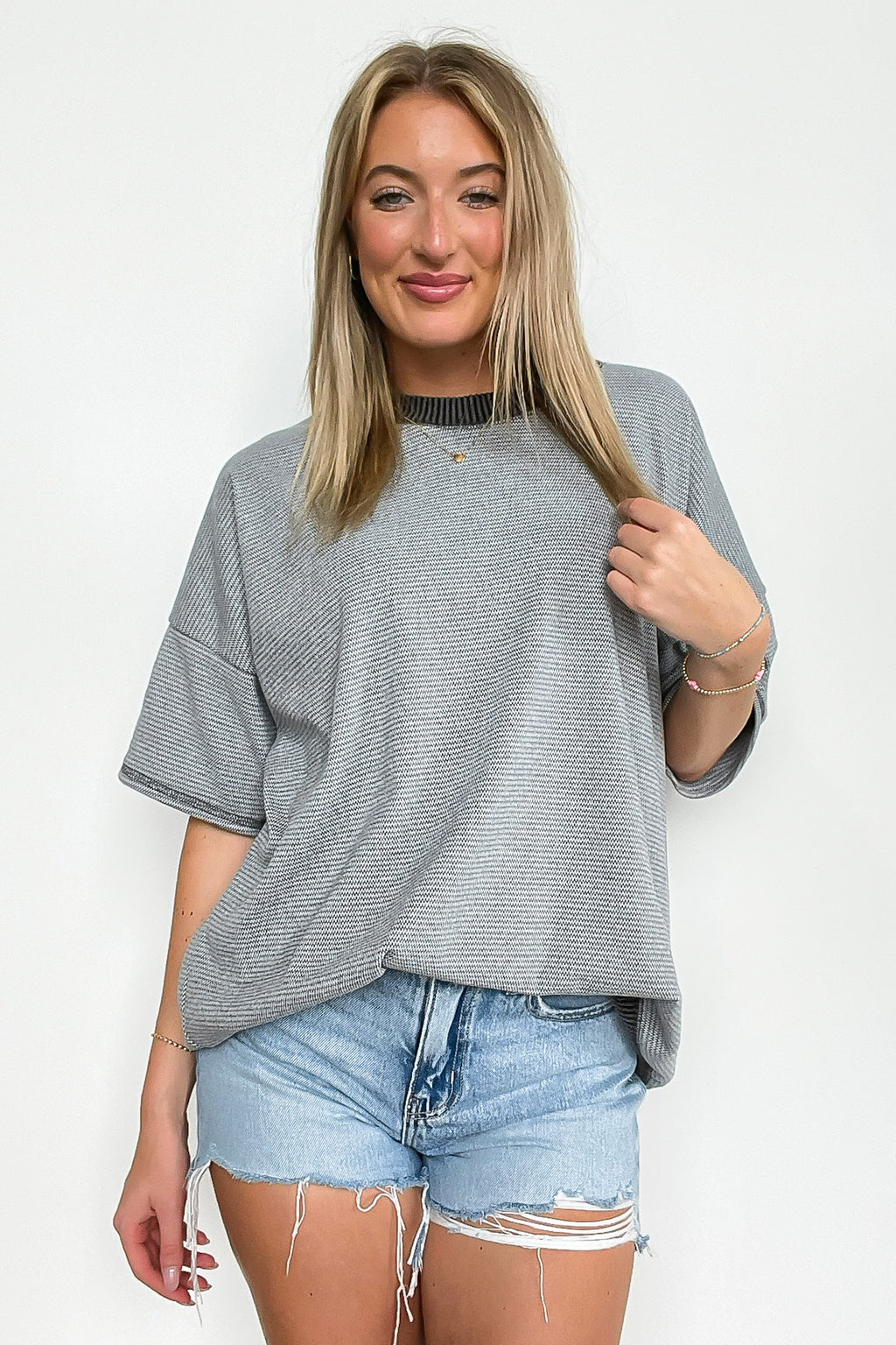 Cerise Striped Relaxed Fit Top - BACK IN STOCK - Madison and Mallory