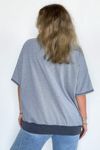 Cerise Striped Relaxed Fit Top - BACK IN STOCK - Madison and Mallory