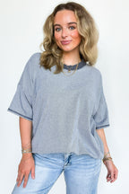 Cerise Striped Relaxed Fit Top - BACK IN STOCK - Madison and Mallory
