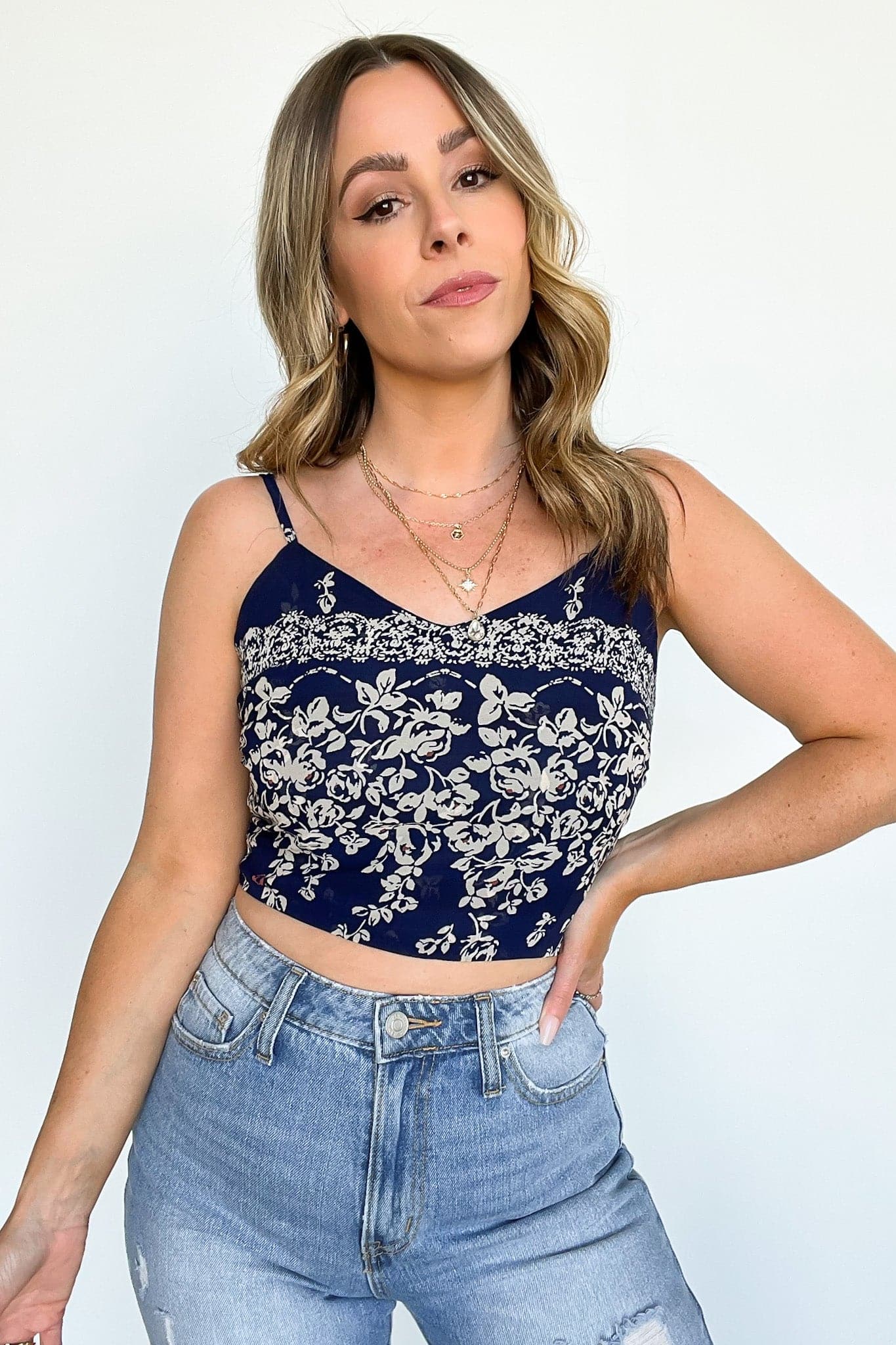  Certain to Stun Floral Print Crop Top - FINAL SALE - Madison and Mallory