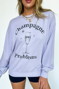 S / Periwinkle Champagne Problems Graphic Sweatshirt - FINAL SALE - Madison and Mallory