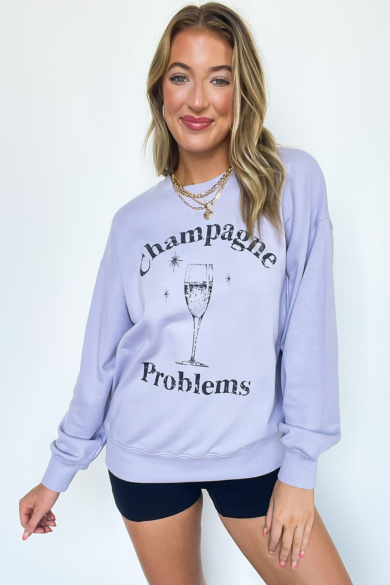 Champagne Problems Graphic Sweatshirt - Madison and Mallory
