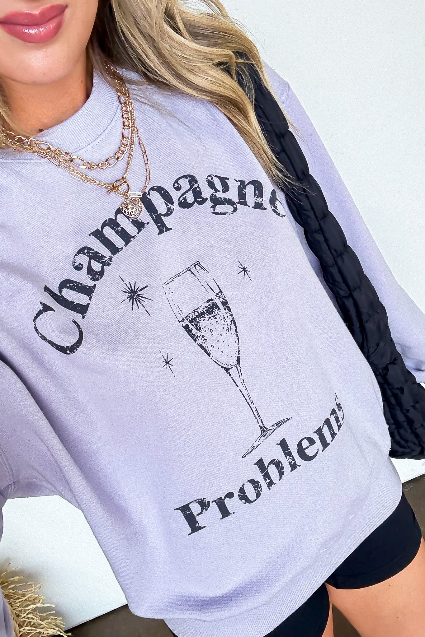 Champagne Problems Graphic Sweatshirt - Madison and Mallory