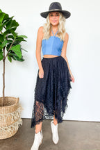  Chantelle Contrast Denim Halter Top - FINAL SALE - Madison and Mallory
