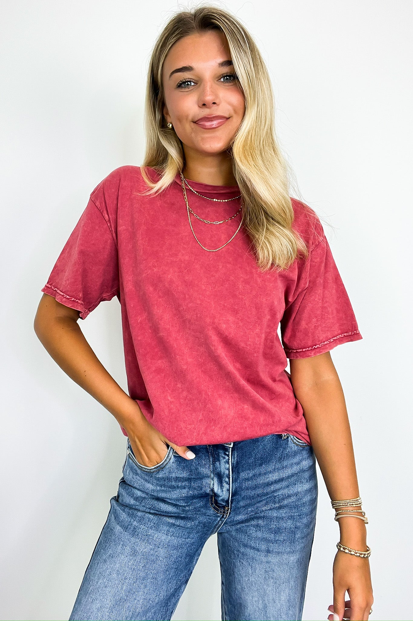 Cardinal / S Charlena Mineral Wash Top - FINAL SALE - Madison and Mallory