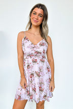 S / Beige Charming Ideal Floral Ruched Dress - FINAL SALE - Madison and Mallory